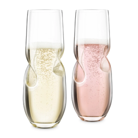 Final Touch Final Touch Bubbles Sparking Wine/ Champagne Stemless Glasses - Set of 2