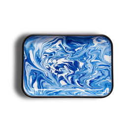 Bornn Bornn Enamelware Rectangular Tray Blue Swirl CLOSEOUT/NO RETURN