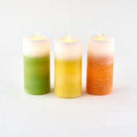 One Hundred 80 Degrees One Hundred 80 Degrees Water Wick LED Pillar Candle + Fountain Citrus Ombre Assorted Sold Individually CLOSEOUT/NO RETURN