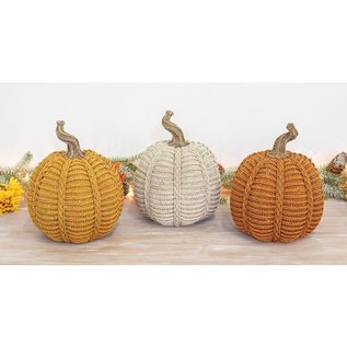 Hanna's Handiworks Glitter Weave Pumpkin Tabletop Assorted CLOSEOUT/NO RETURN