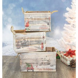 Hanna's Handiworks Country Christmas Crates Set of 3