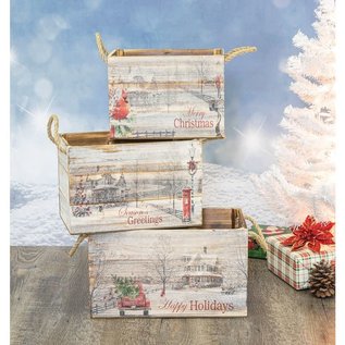 Hanna's Handiworks Country Christmas Crates Set of 3