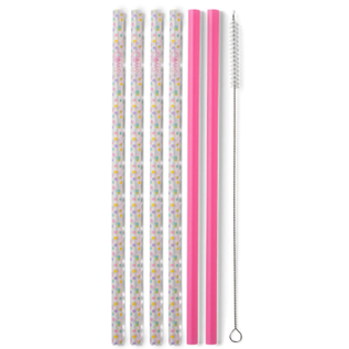 Swig Swig Confetti & Pink Reusable Tall Straw Set