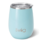 Swig Swig Shimmer Aquamarine Stemless Wine Cup 14oz