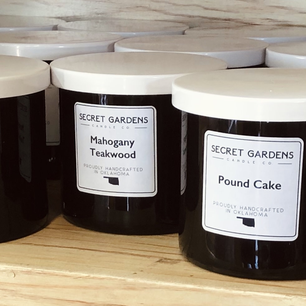 Secret Gardens Candle Three Wick Mahogany Teakwood Murphy's Department Store