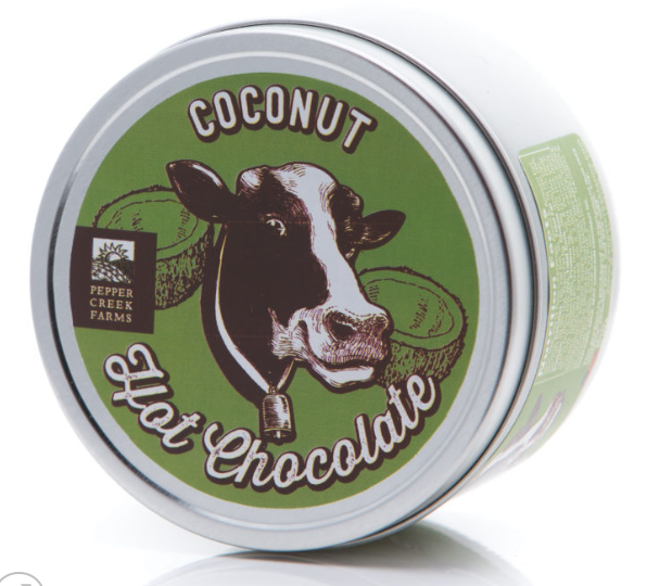 Pepper Creek Farms Coconut Hot Chocolate 8 oz Tin MIO Murphy's Department Store