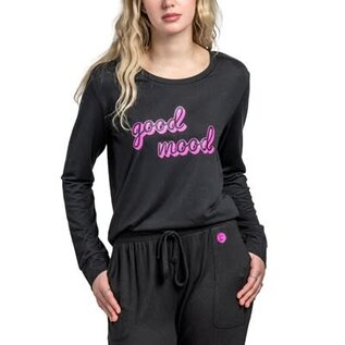 DM Merchandising Inc DM Merchandising Hello Mello Black Good Mood  Long Sleeve X-Large