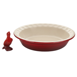 Le Creuset Le Creuset Heritage Pie Baking Gift Set Pie Dish and Bird Cerise