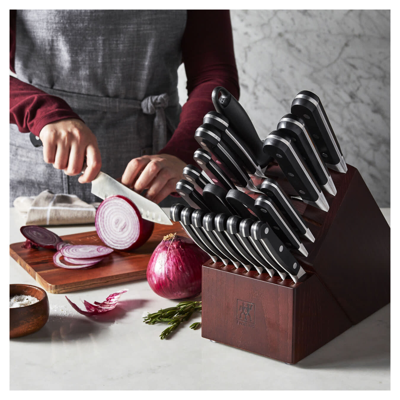 20-Piece: Professional Kitchen Knife Set with Knife Block