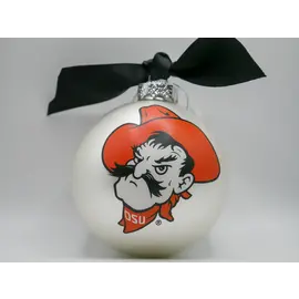 Valiant Gifts Valiant Gifts Oklahoma State Mascot Glass Ball Ornament