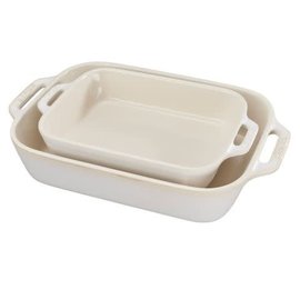 Staub Staub Ceramic Rectangular Baking Dish 2pc Set Rustic Ivory