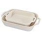 Staub Staub Ceramic Rectangular Baking Dish 2pc Set Rustic Ivory