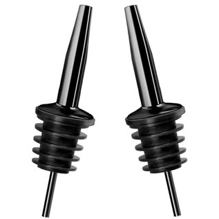 Final Touch Final Touch Liquor Bottle Pourers Black Chrome set of 2