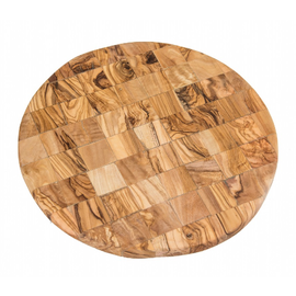 Lipper Lipper Round Mosaic Cutting and Serving Board Olive Wood