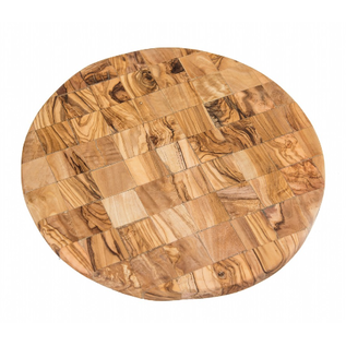Lipper Lipper Round Mosaic Cutting and Serving Board Olive Wood