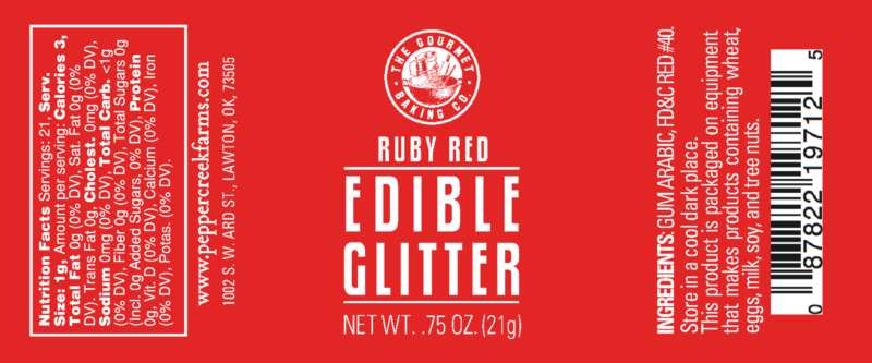 Pepper Creek Farms Red Ruby Edible Glitter - Murphy's Department Store
