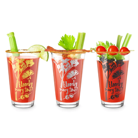 Final Touch Final Touch Bloody Mary Time Cocktail Glass set of 3
