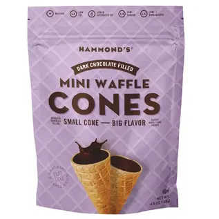 Hammond's Candies Hammond's Mini Waffle Cones Dark Chocolate