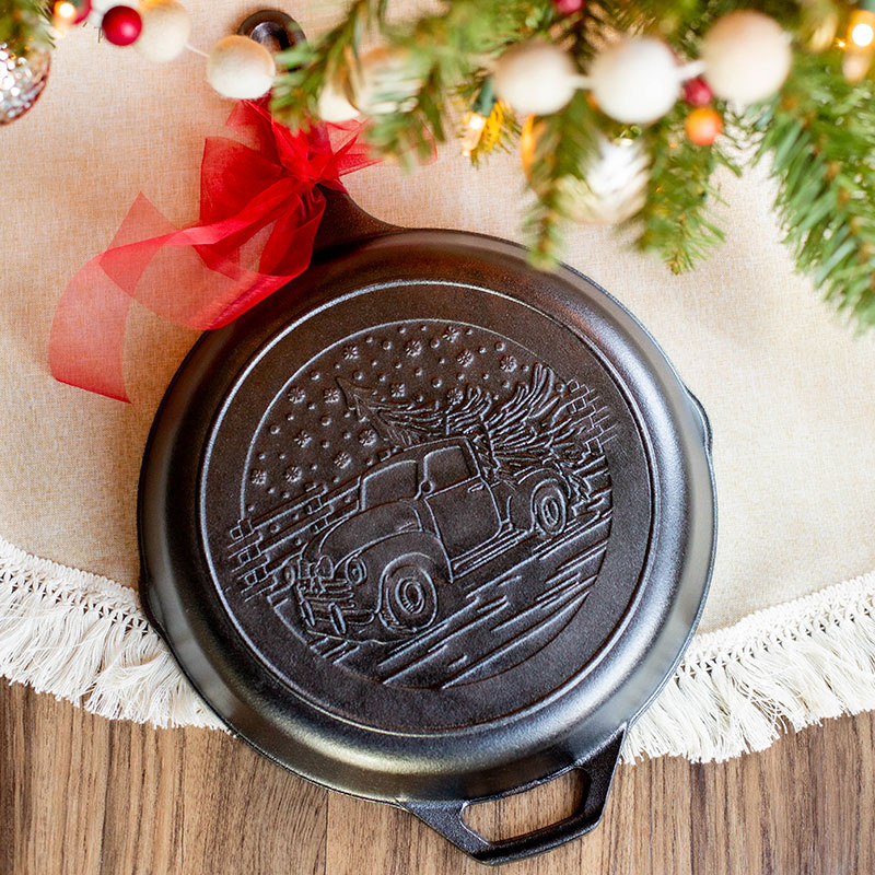 Lodge Cast Iron Skillet w/ Winter Truck Scene 10.25 inch