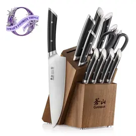 Cangshan Cangshan Helena Black 12 pc Acacia Knife Block Set