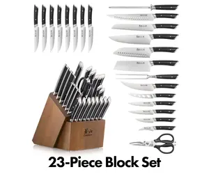 Cangshan HELENA Series German Steel Forged Knife Block Set (17-Piece, Black)