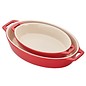 Staub Staub Ceramic Oval Baking Dish 2pc set Cherry