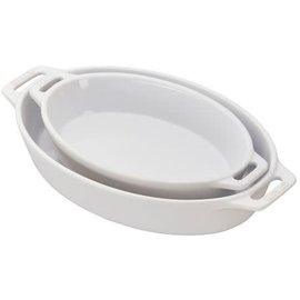 Staub Staub Ceramic Oval Baking Dish 2pc set White