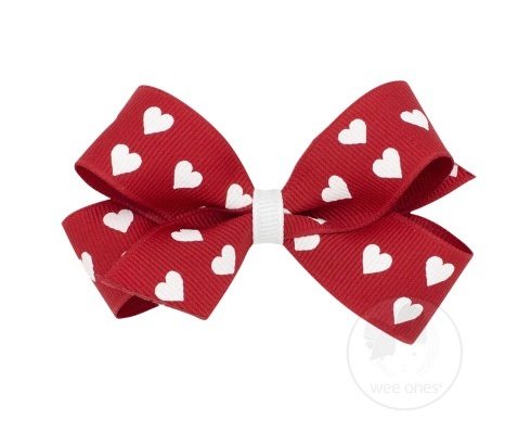 Mini Heart Bow by Wee Ones, perfect for Valentines Day!