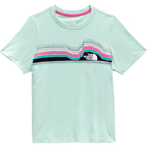 The North Face Girls Short Sleeve Graphic Tee Coastal Green Bellaboo