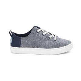 TOMS SHOES NAVY SLUB CHAMBRAY YOUTH 