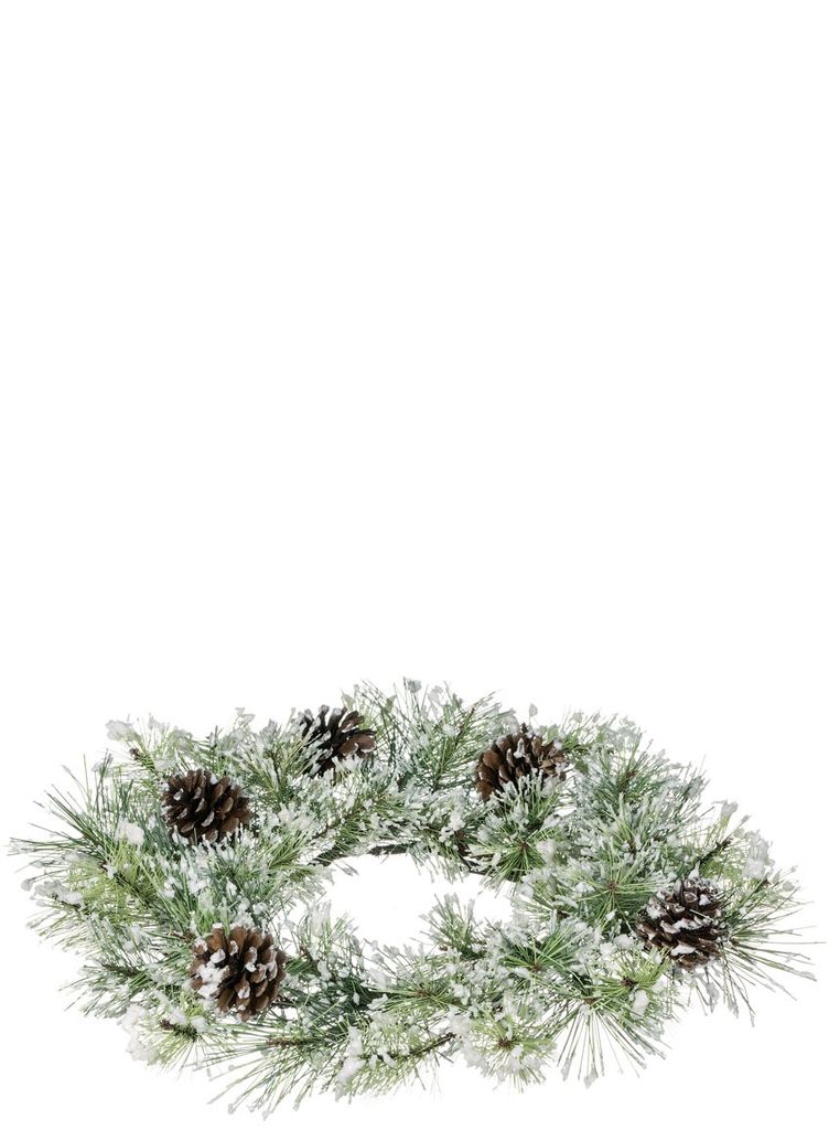 Sullivan Snowy Pine Candle Ring 6.5"