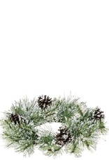 Sullivan Snowy Pine Candle Ring 4.5"