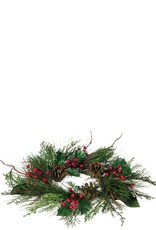 Sullivan Mixed Sugar Pine/Red Berries Candle Ring 6.5"