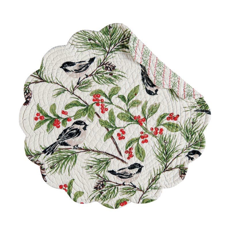 C & F Enterprise Set of 4 Chickadee Quilted Placemats