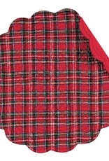 Set of 6 Red Plaid Qulited Placemats