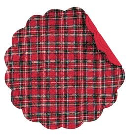 Set of 6 Red Plaid Qulited Placemats