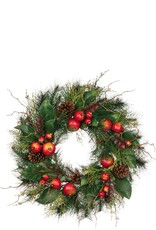 Sullivan Pine/Pomegrante Wreath 24"