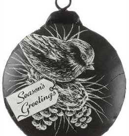 Sullivan Bird Season's Greetings Disc Ornament 3.5"
