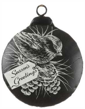 Sullivan Bird Season's Greetings Disc Ornament 3.5"