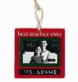 Mud Pie Best Teacher Frame Ornament