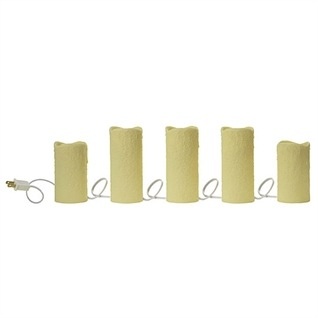 RAZ Imports 5 Pillar Candles w/ Electric Light in Ivory