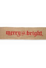 Mud Pie Merry & Bright Burlap Table Runner 72"