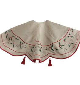 RAZ Imports Burlap Holly Tree Skirt 48"