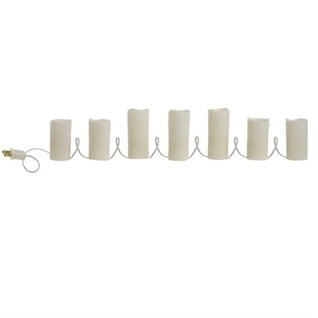 RAZ Imports 86" Ivory Lighted 7 Pillar Candle Strand