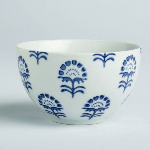 TAG Set of 4 Indigo Blue and White Floral Bowls