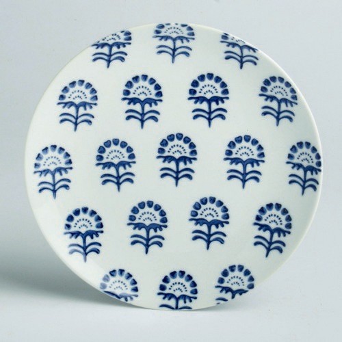 TAG Set of 4 Indigo Blue and White Floral Lunch Plates