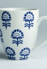 TAG Set of 6 Indigo Blue and White Floral Mugs