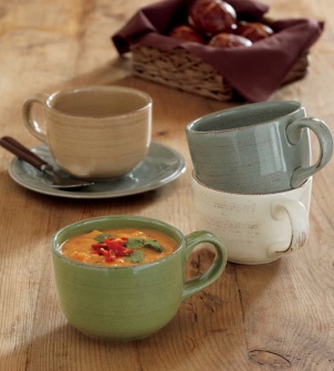 TAG Set of 2 Market Soup/Latte Mugs in Tan