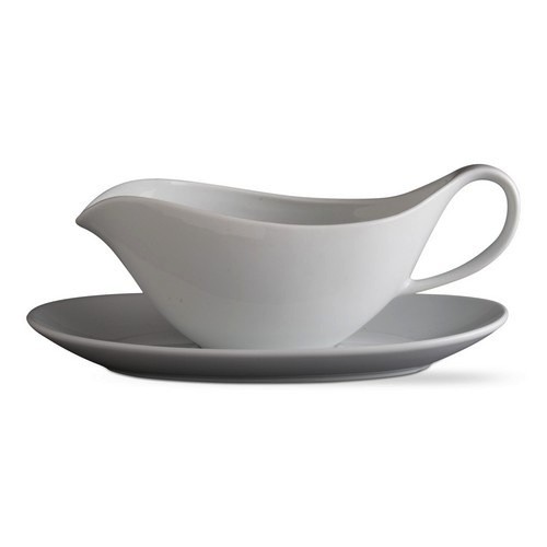 TAG White Gravy Boat and Plate