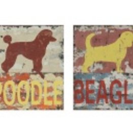 Creative Coop Beagle or Poodle Metal Dog Sign